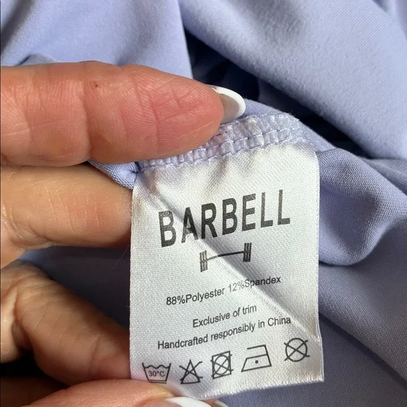 Barbell Apparel Mens L Performance Stretch Polo Shirt Short Sleeves Lavender - Picture 8 of 9